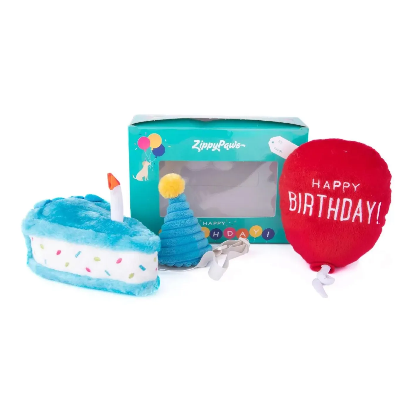 Zippy Paws Pup Birthday Box Blue