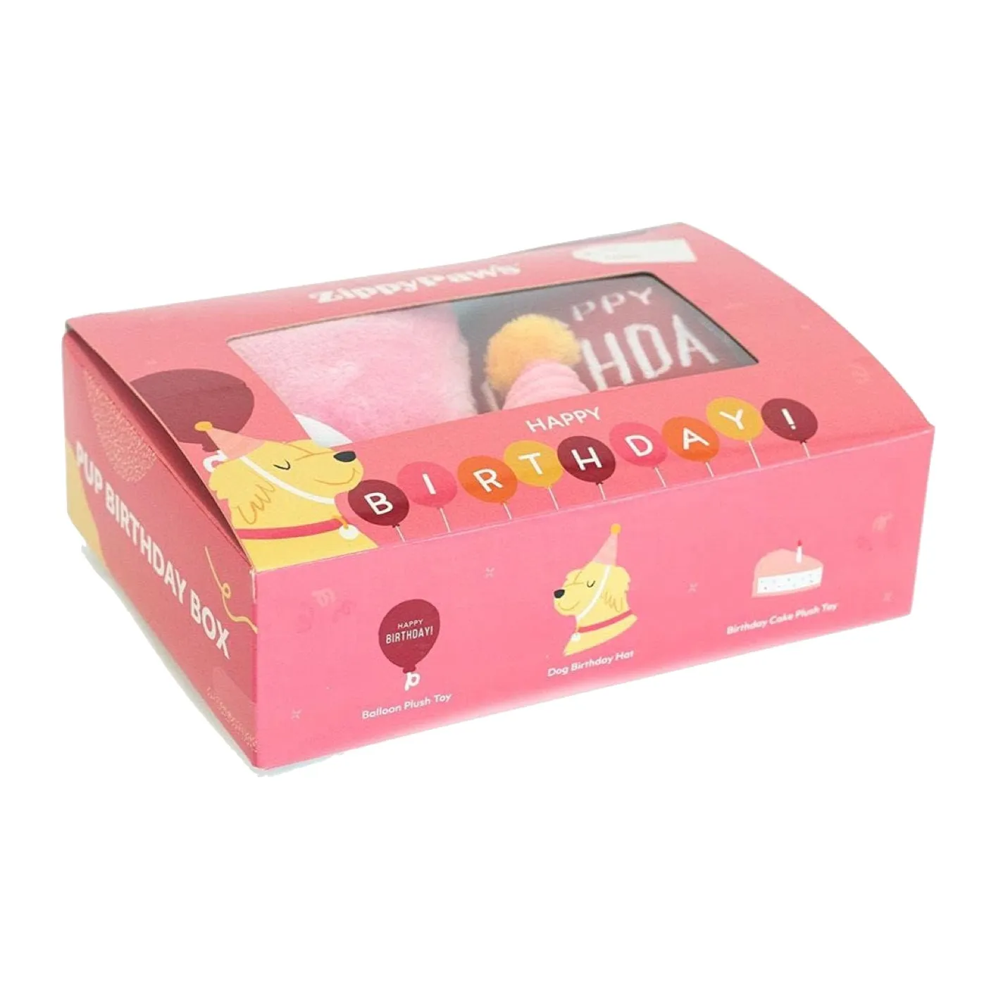 Zippy Paws Pup Birthday Box Pink