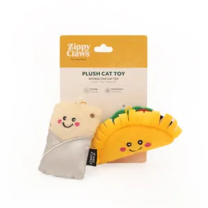 Zippy Paws Zippy Claws NomNomz Taco and Burrito Cat Toy 2 Pack***