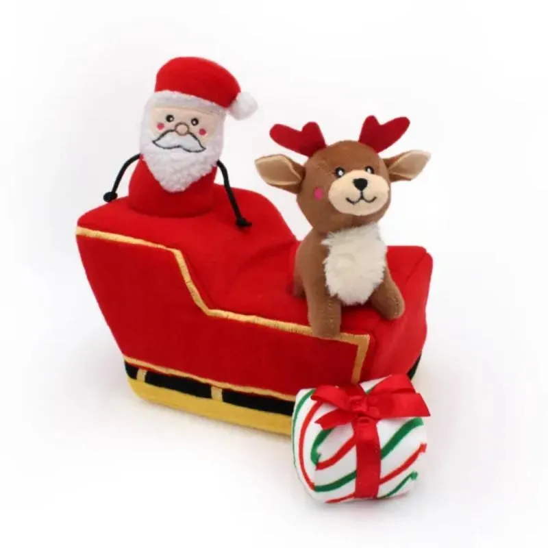 ZippyPaws - Holiday Burrow - Santa's Sleigh