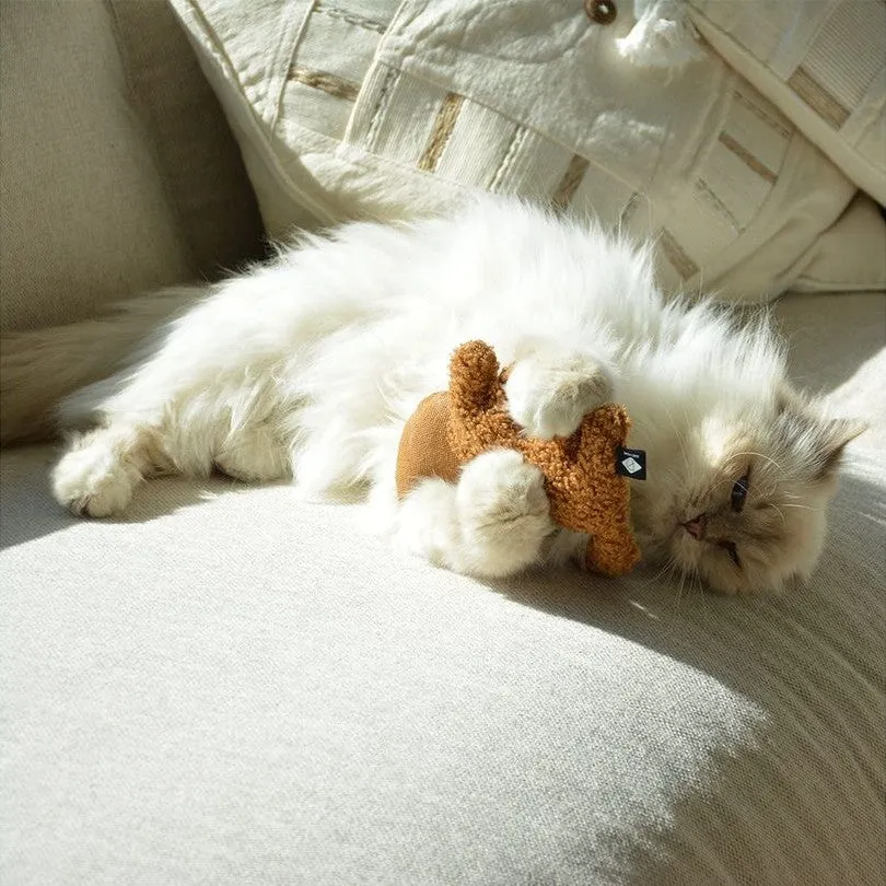 ZOEY - Refillable cat kicking cushion 15x5x12cm brown